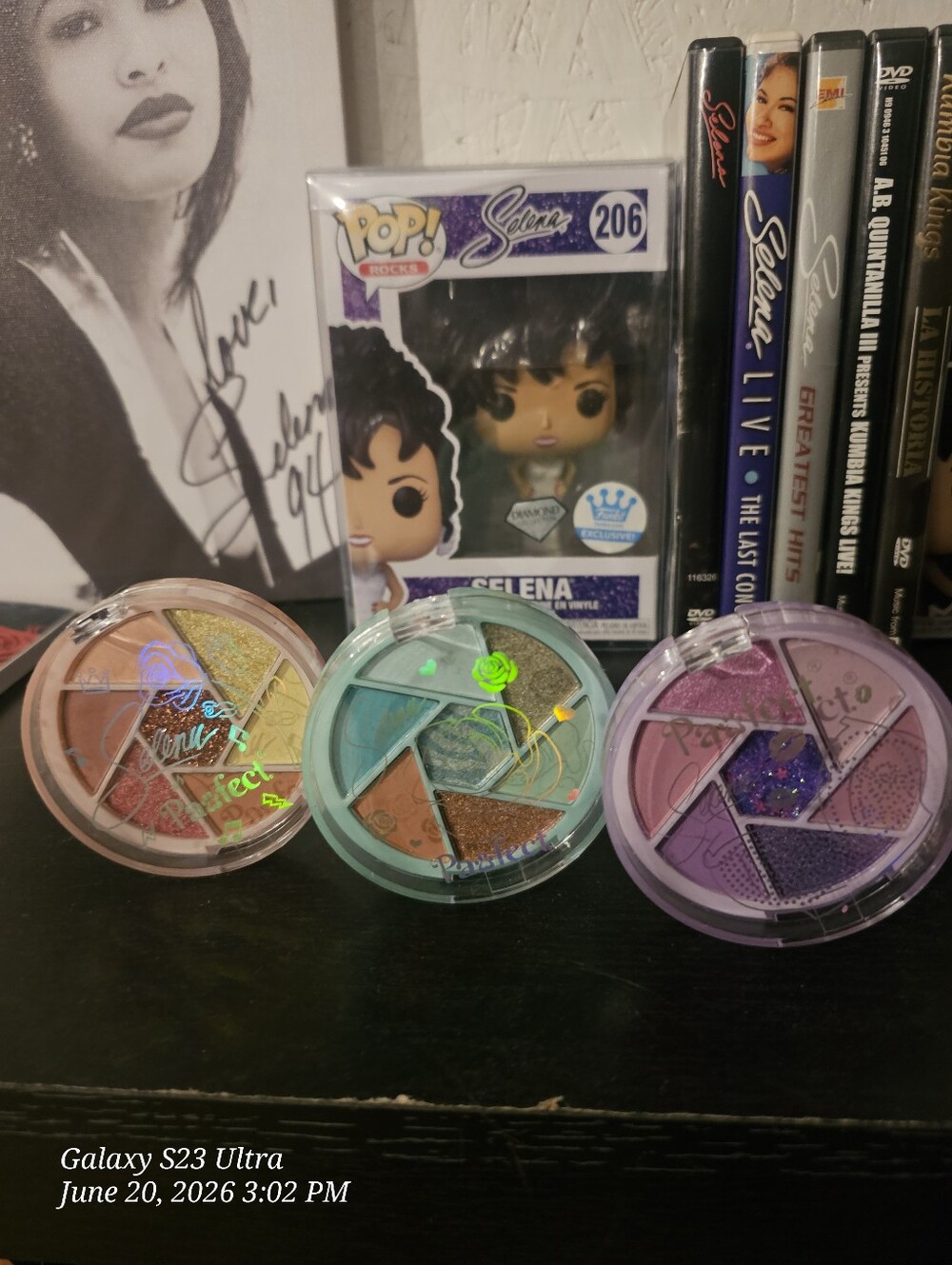 x3 Pastel Selena Quintanilla Eyeshadow Trio Set - Pink, Teal, Purple